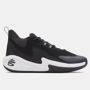 Under Armour Youth Size 5.5 Curry 3Z 25 SDE Basketball Shoes Black White Sneaker